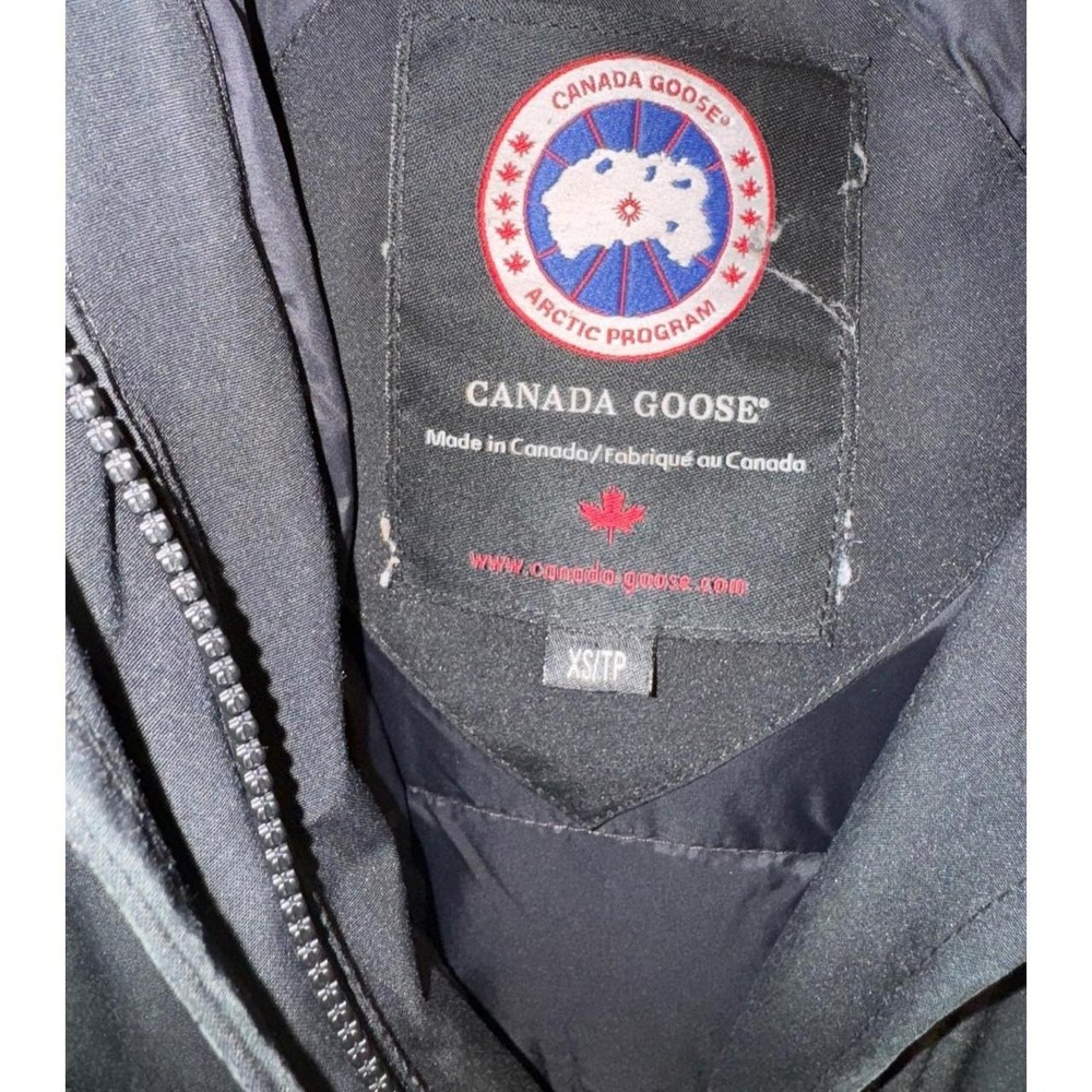 Canada Goose Women Black Down Filled Kensington Parka XS Coyote Fur Trim Coat